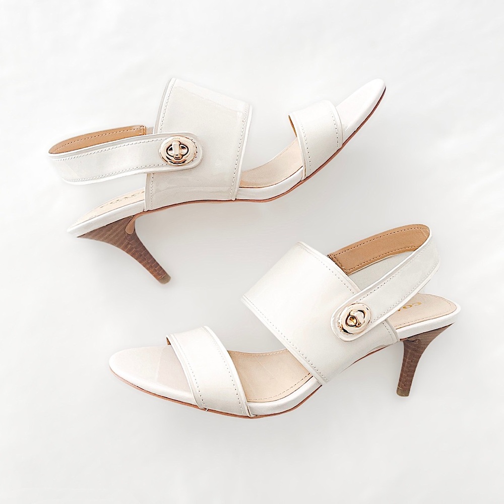 Coach Patent Slingback Heeled Sandal